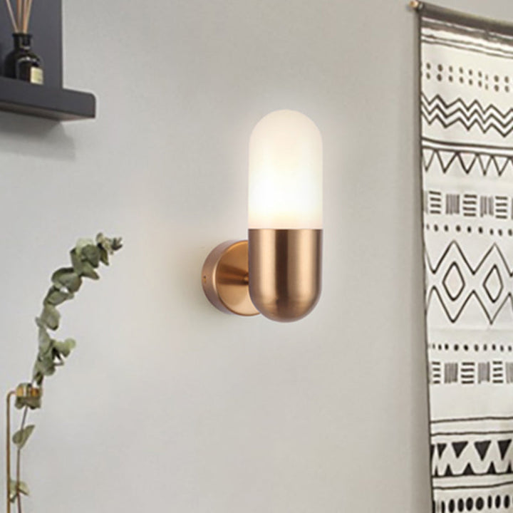 Kapsel Metall Wandleuchte Postmodern 1 Licht Schwarz/Grau/Weiß Wandmontierte Lampe für Schlafzimmer
