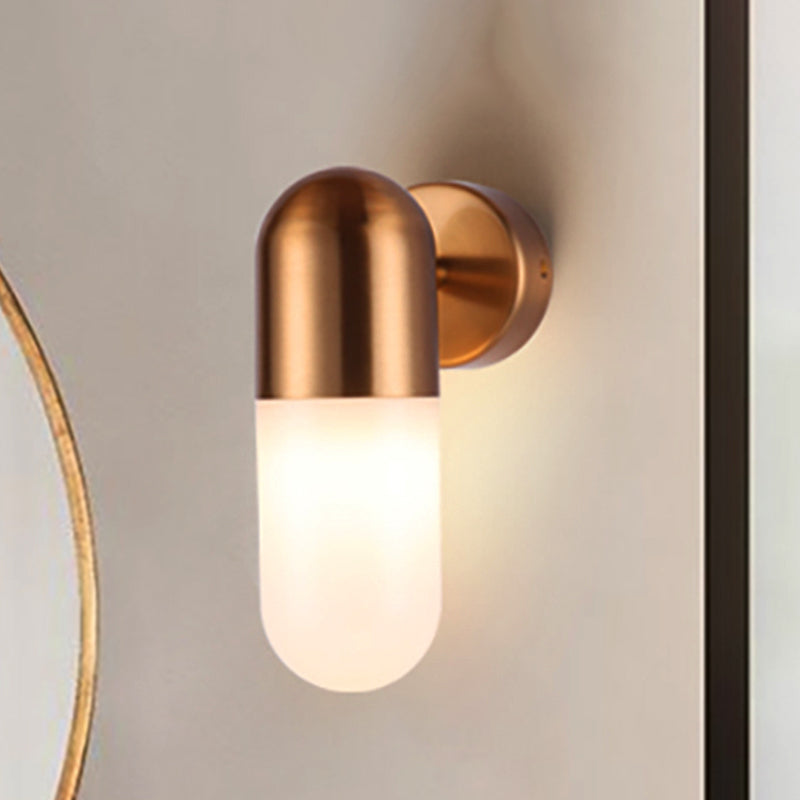 Kapsel Metall Wandleuchte Postmodern 1 Licht Schwarz/Grau/Weiß Wandmontierte Lampe für Schlafzimmer