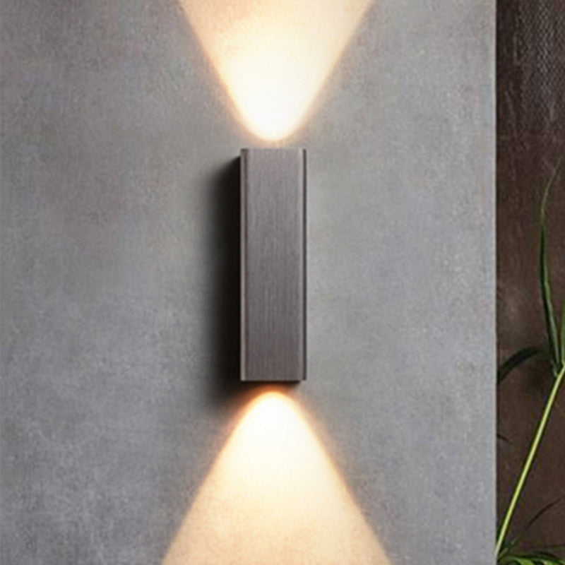 Moderne Kubus Wandmontierte Leuchte Metall Wohnzimmer LED Oben und Unten Wandleuchte in Bronze/Gold/Braun
