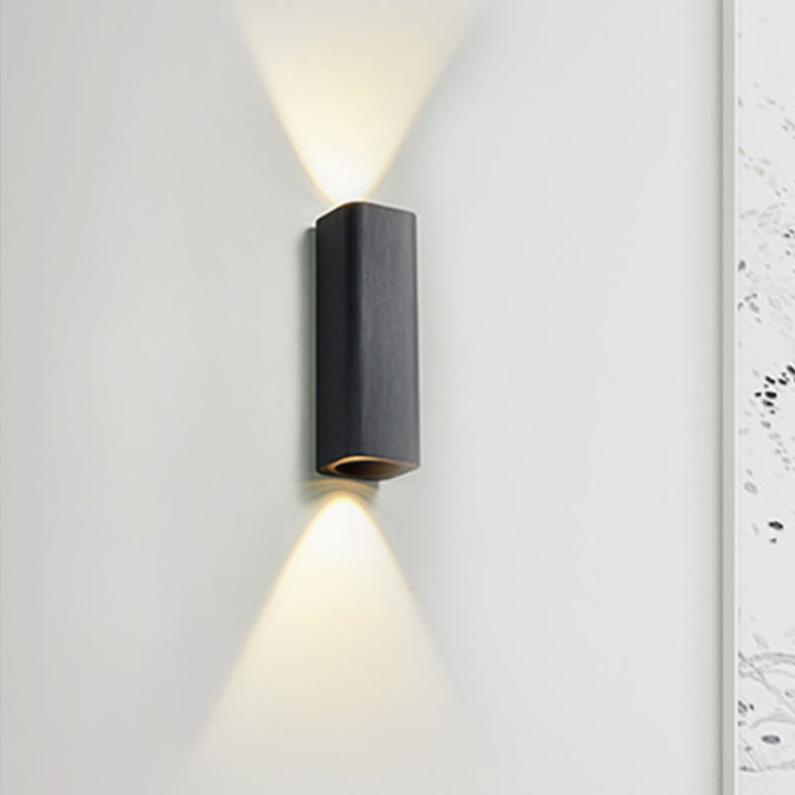 Moderne Kubus Wandmontierte Leuchte Metall Wohnzimmer LED Oben und Unten Wandleuchte in Bronze/Gold/Braun