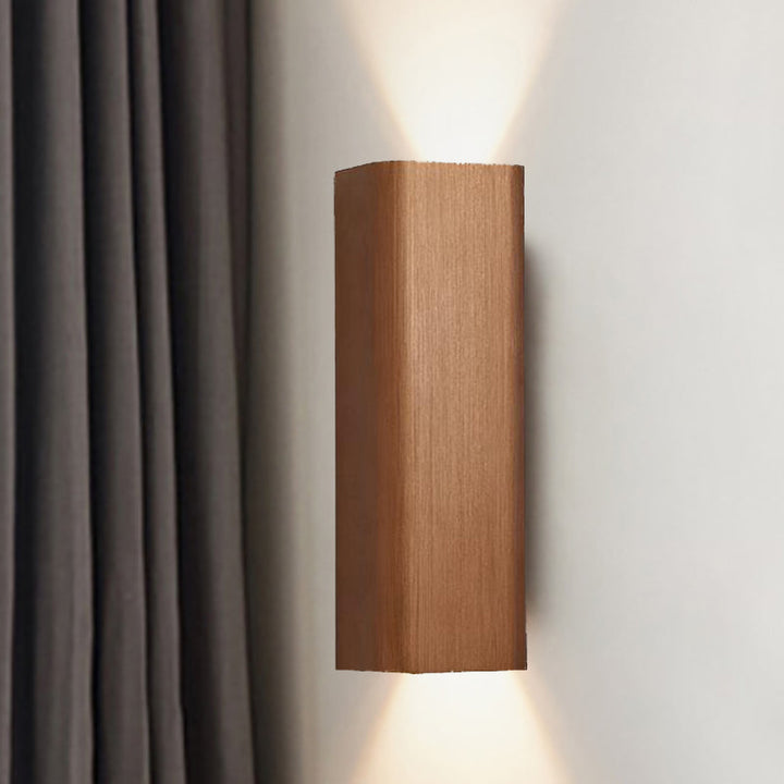 Moderne Kubus Wandmontierte Leuchte Metall Wohnzimmer LED Oben und Unten Wandleuchte in Bronze/Gold/Braun