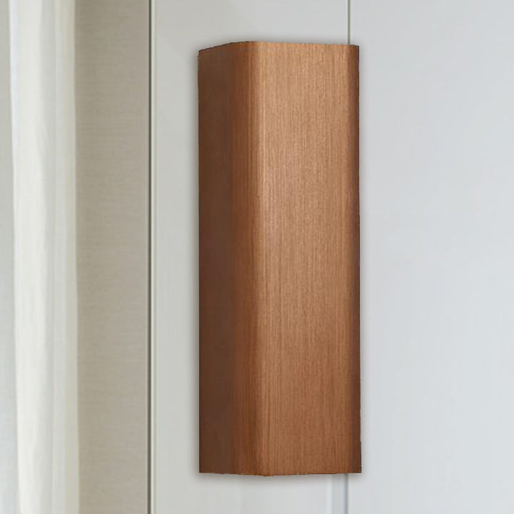 Moderne Kubus Wandmontierte Leuchte Metall Wohnzimmer LED Oben und Unten Wandleuchte in Bronze/Gold/Braun