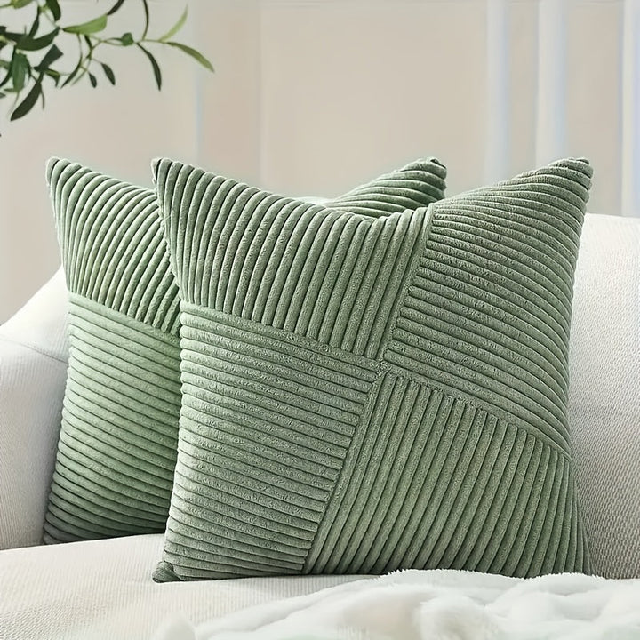Kissenset | Boho-Stil | Weicher Cord | 2 Stück, 45×45 cm, 50x50 cm
