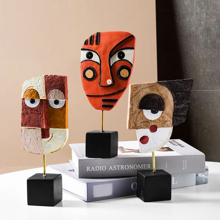 Abstrakte Pop Art Gesicht Heim Skulptur