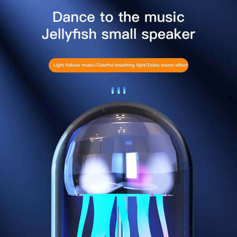 Kreative 3in1 Bunte Quallenlampe Mit Uhr Leuchtende Tragbare Stereo Atmungslicht Smarte Dekoration Bluetooth Lautsprecher