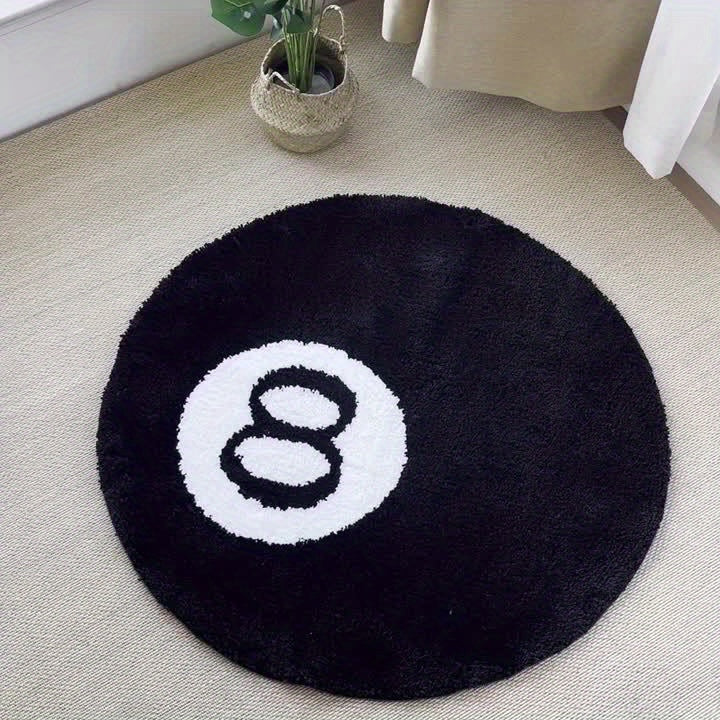 8 Ball Billard Rundfußmatte – Rutschfester Teppich für Wohnzimmer, Badezimmer & Dekoration | Erhältlich in Größen