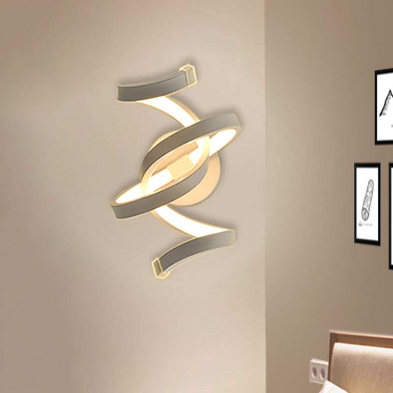 Elfenbeinband Wandleuchte Sconces Minimalismus LED Acryl Wandmontierte Beleuchtung für Schlafzimmer