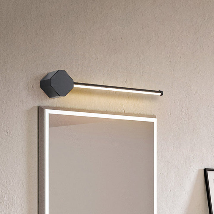 LED Badezimmer Wandlampe Einfache Schwarz/Weiß Finish Vanity Wandlicht mit schlanker linearer Acrylshade, 16"/23.5" lang