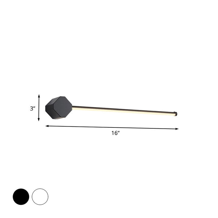 LED Badezimmer Wandlampe Einfache Schwarz/Weiß Finish Vanity Wandlicht mit schlanker linearer Acrylshade, 16"/23.5" lang