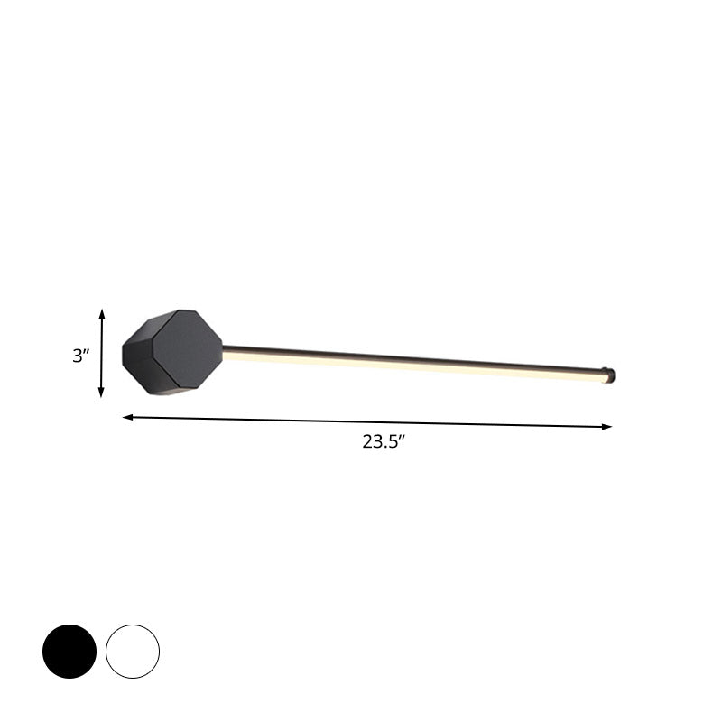 LED Badezimmer Wandlampe Einfache Schwarz/Weiß Finish Vanity Wandlicht mit schlanker linearer Acrylshade, 16"/23.5" lang