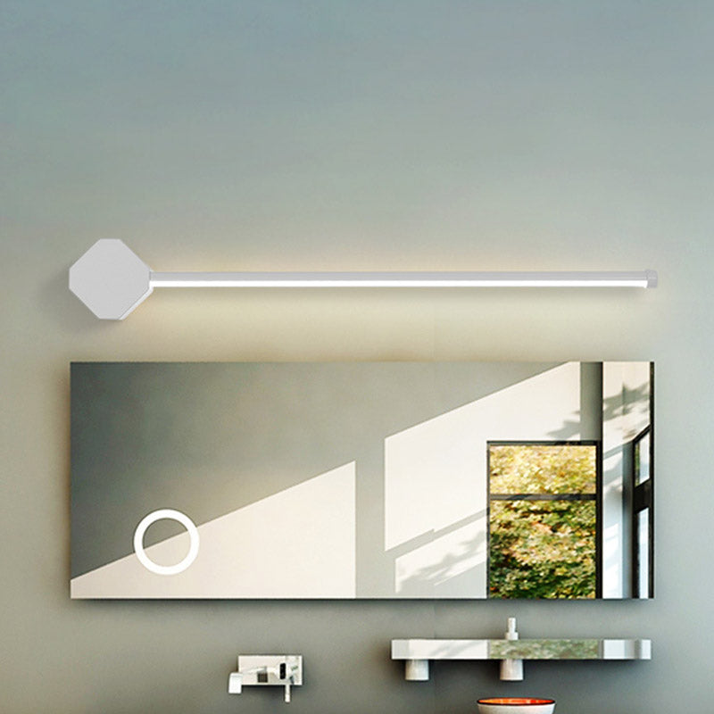 LED Badezimmer Wandlampe Einfache Schwarz/Weiß Finish Vanity Wandlicht mit schlanker linearer Acrylshade, 16"/23.5" lang