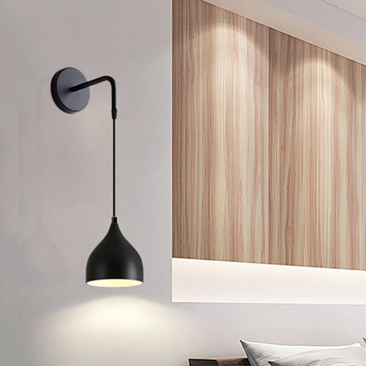 Weiß/Schwarz Finish Urnenform Wandmontage Licht Modern 1 Licht Eisen Wandpendelleuchte für Nachttisch
