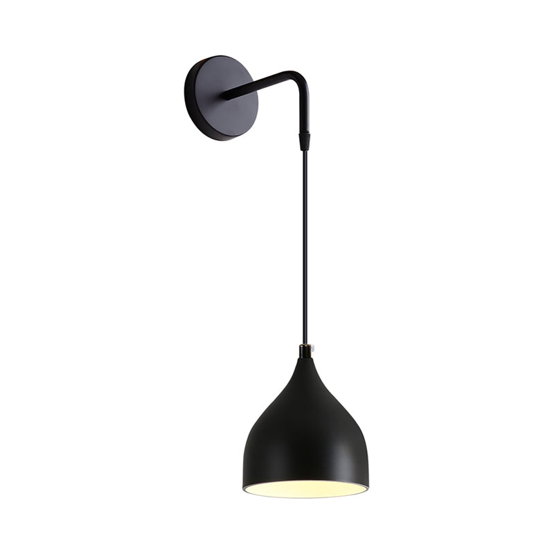 Weiß/Schwarz Finish Urnenform Wandmontage Licht Modern 1 Licht Eisen Wandpendelleuchte für Nachttisch