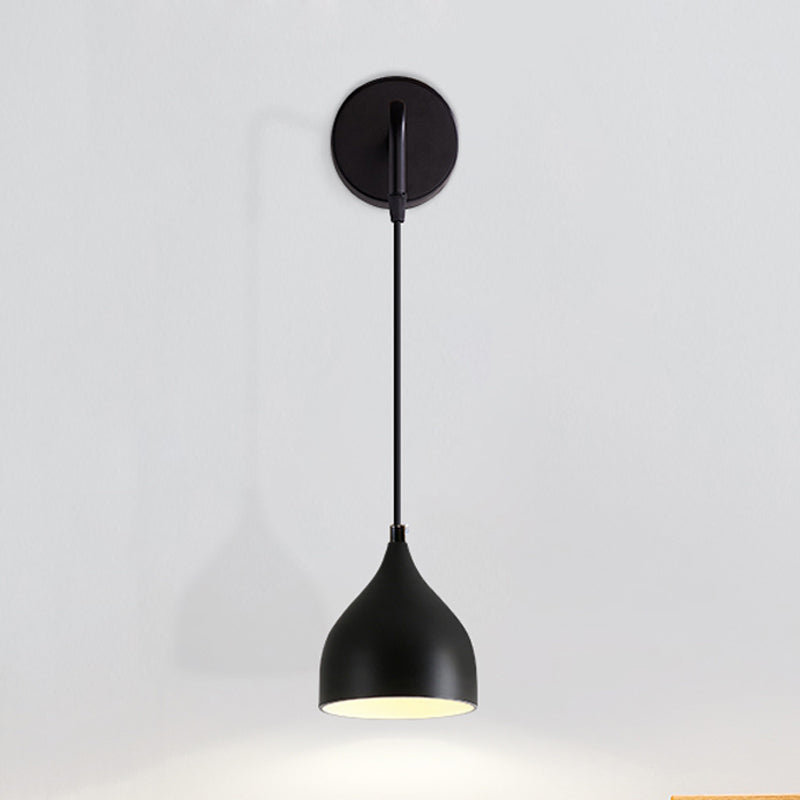 Weiß/Schwarz Finish Urnenform Wandmontage Licht Modern 1 Licht Eisen Wandpendelleuchte für Nachttisch