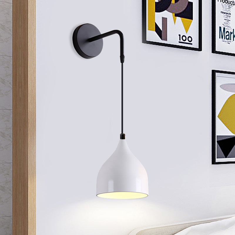 Weiß/Schwarz Finish Urnenform Wandmontage Licht Modern 1 Licht Eisen Wandpendelleuchte für Nachttisch