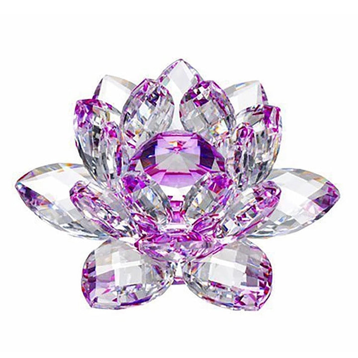 80Mm Quarz-Kristalle Lotusblumen-Handwerk Glas Fengshui Ornamente Heilende Kristalle Heim Party Wicca Dekor Yoga Geschenke Souvenir