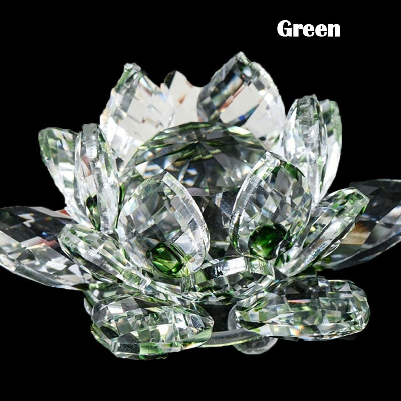 80Mm Quarz-Kristalle Lotusblumen-Handwerk Glas Fengshui Ornamente Heilende Kristalle Heim Party Wicca Dekor Yoga Geschenke Souvenir