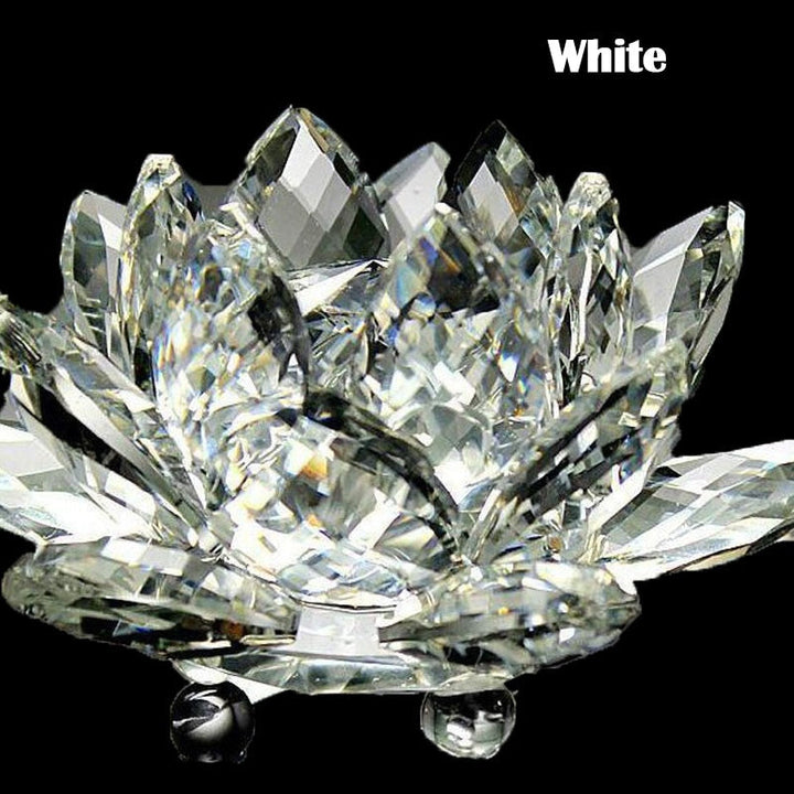 80Mm Quarz-Kristalle Lotusblumen-Handwerk Glas Fengshui Ornamente Heilende Kristalle Heim Party Wicca Dekor Yoga Geschenke Souvenir