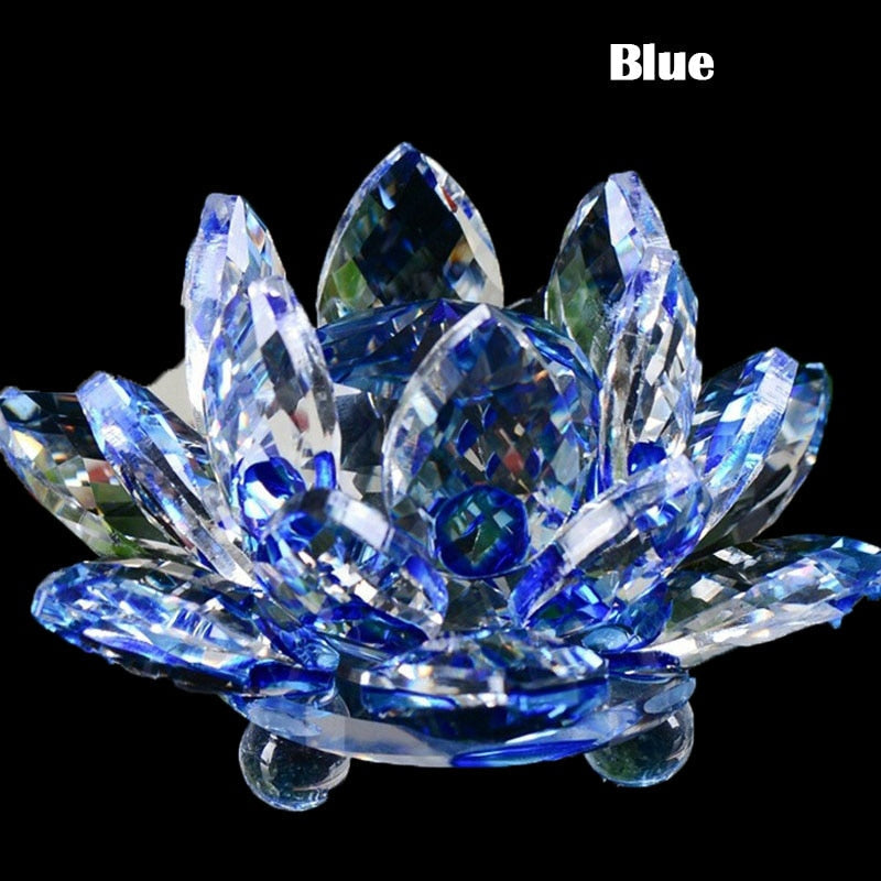 80Mm Quarz-Kristalle Lotusblumen-Handwerk Glas Fengshui Ornamente Heilende Kristalle Heim Party Wicca Dekor Yoga Geschenke Souvenir
