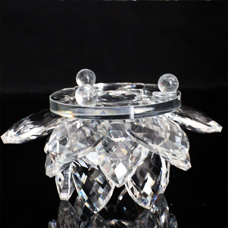 80Mm Quarz-Kristalle Lotusblumen-Handwerk Glas Fengshui Ornamente Heilende Kristalle Heim Party Wicca Dekor Yoga Geschenke Souvenir