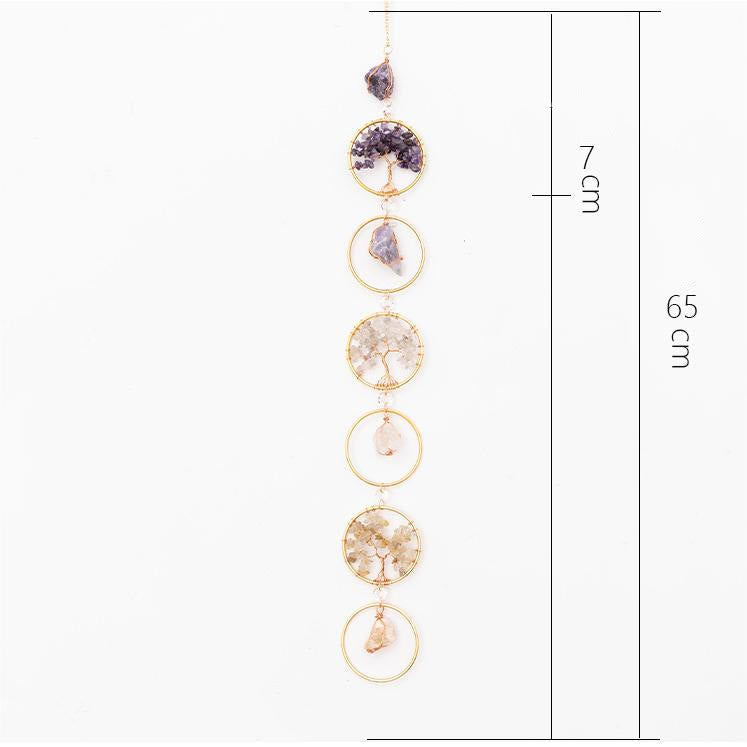 Kristall Lebensbaum 6 Ringe Wanddeko Ornament