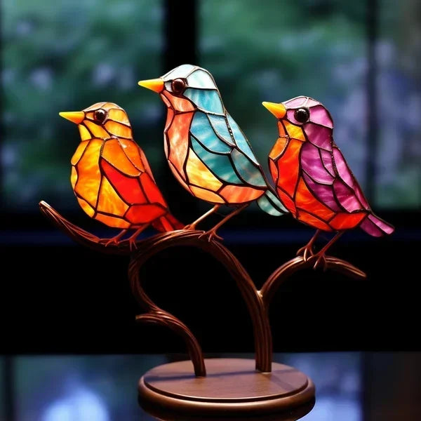 AvianElegance Vögel aus farbigem Glas für ein elegantes Interior Design