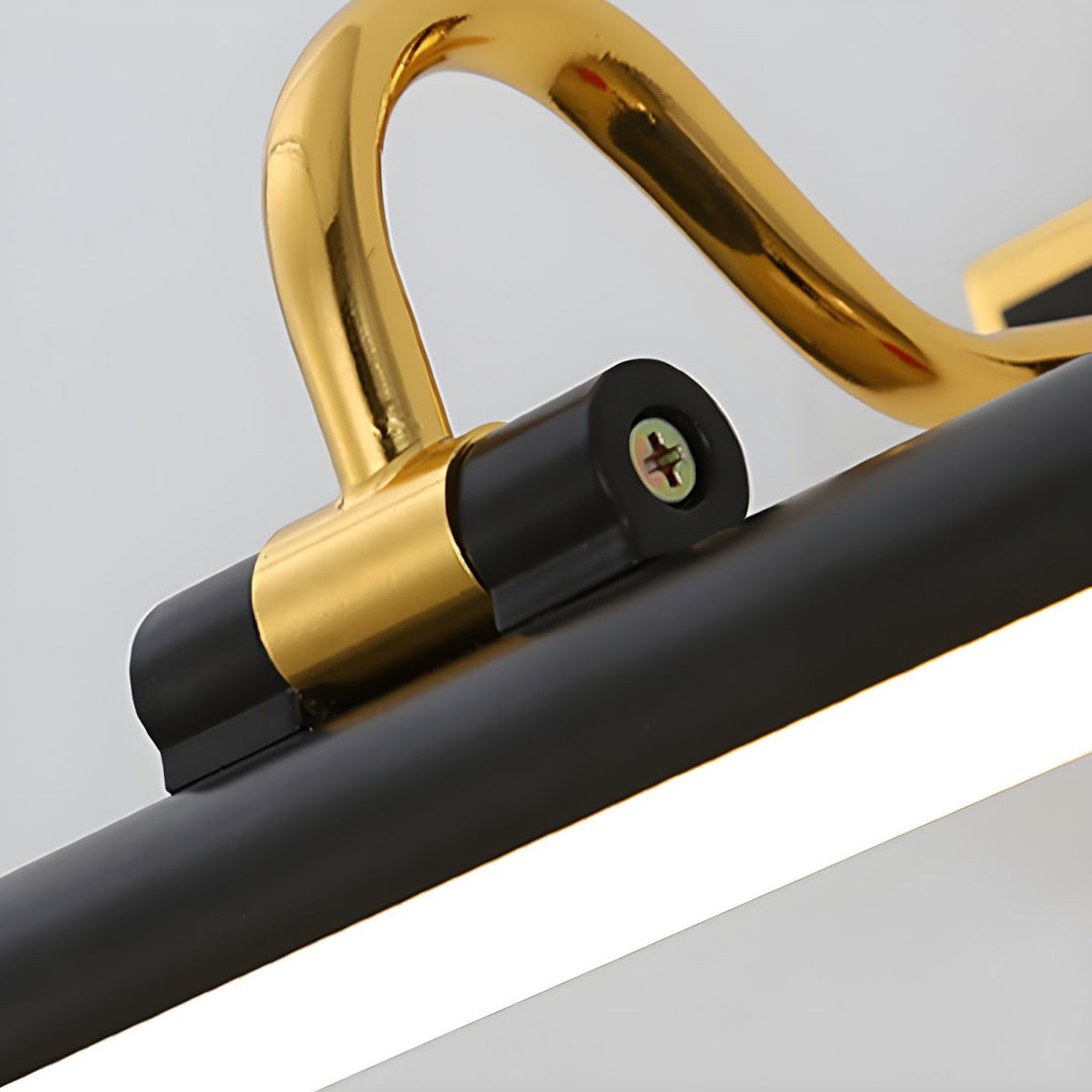 Luxus Schwarz-Gold Spiegel Lampe