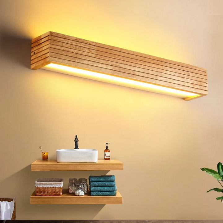 Holz Wandleuchten für Badezimmer Spiegel