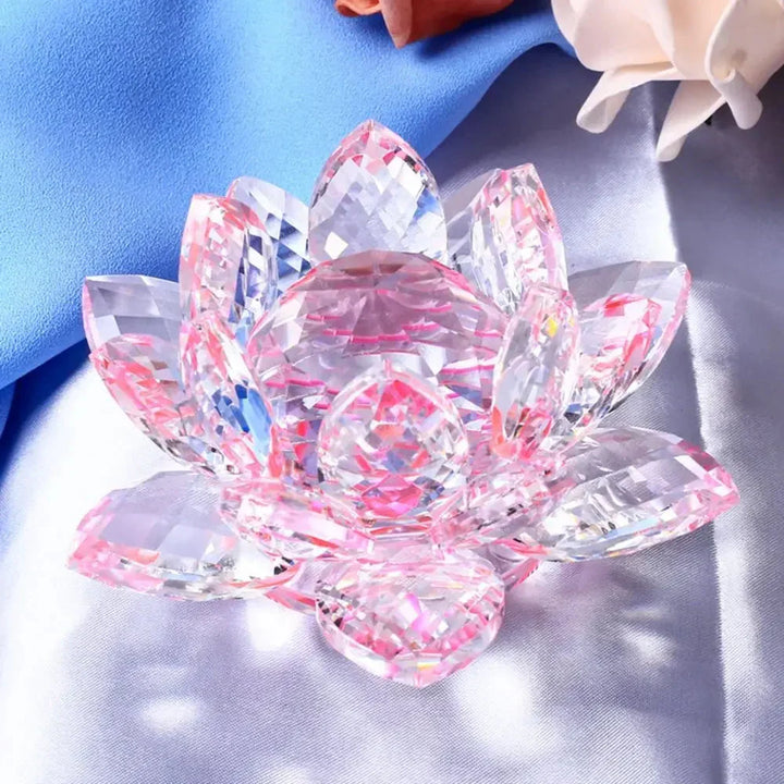 Kristall Lotusblume Figurine Zuhause Hochzeit Dekoration Glas Kunst Sammlung Papiergewicht Büro Tischornamente Souvenir Geschenke