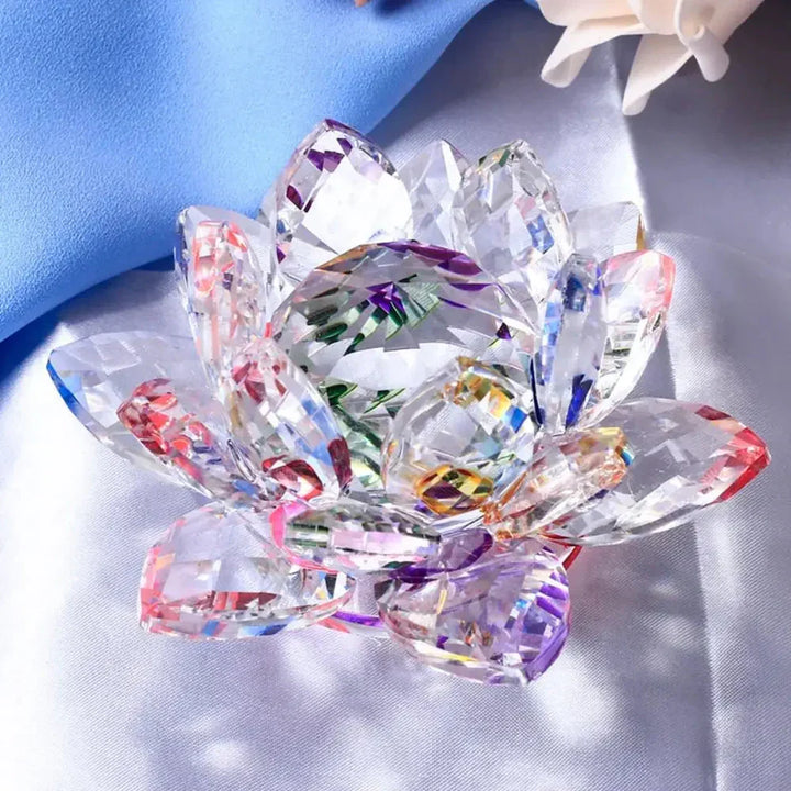 Kristall Lotusblume Figurine Zuhause Hochzeit Dekoration Glas Kunst Sammlung Papiergewicht Büro Tischornamente Souvenir Geschenke