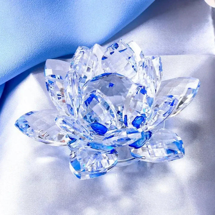 Kristall Lotusblume Figurine Zuhause Hochzeit Dekoration Glas Kunst Sammlung Papiergewicht Büro Tischornamente Souvenir Geschenke