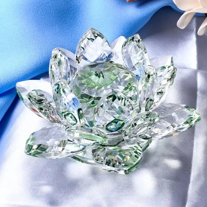 Kristall Lotusblume Figurine Zuhause Hochzeit Dekoration Glas Kunst Sammlung Papiergewicht Büro Tischornamente Souvenir Geschenke