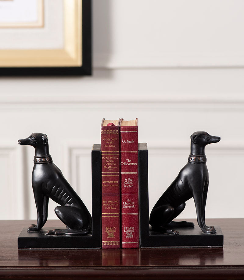 Wachhund Buchstützen Set - Schwarz