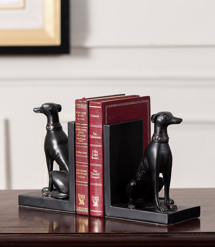Wachhund Buchstützen Set - Schwarz