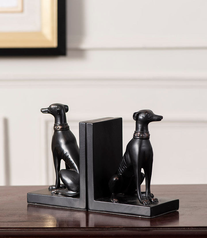 Wachhund Buchstützen Set - Schwarz