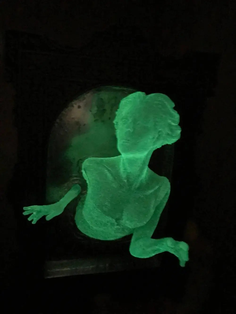 Spirit im Spiegel – Glänzende 3D-Wanddekoration aus Harz