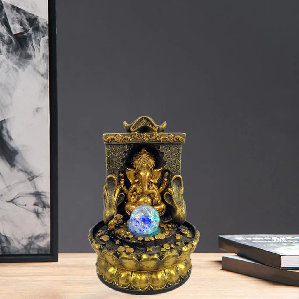 Atemberaubende Ganesha Statue mit LED-Innenwasserquelle