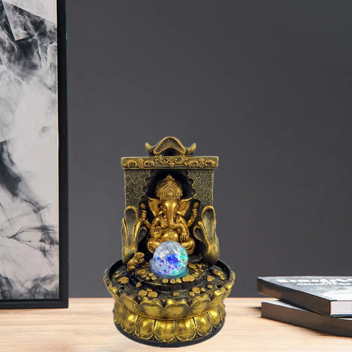 Atemberaubende Ganesha Statue mit LED-Innenwasserquelle