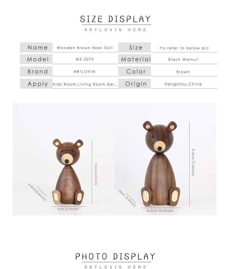 Dänische Holzbraunbärenfamilie Ornamente