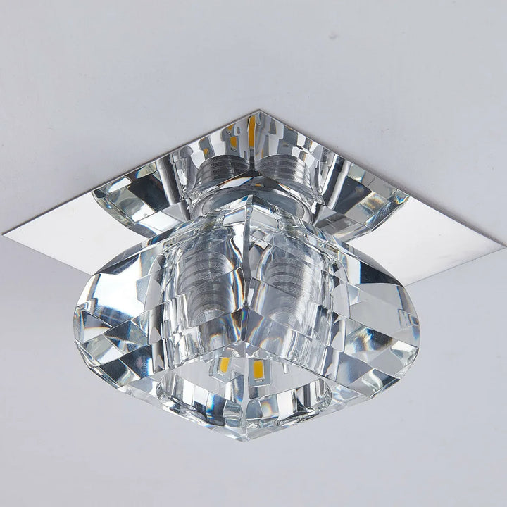 Moderne LED Kristall Deckenleuchte – Mini runde Pendelleuchte für Wohnzimmer, Küche, Gang und Korridor (AC85-265V, 6000K Weiß & 3200K Warmweiß)