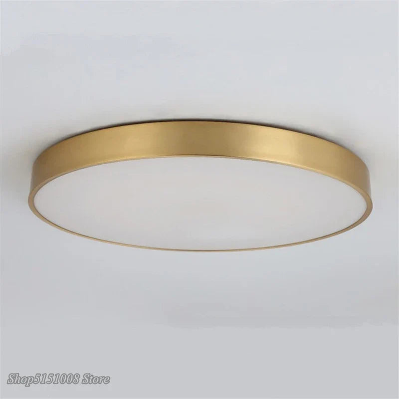 Moderne Gold Acryl Deckenleuchte - Ultra-dünne Oberflächen-LED-Deckenlampe für Wohnzimmer, nordische Schlafzimmer Innenleuchten