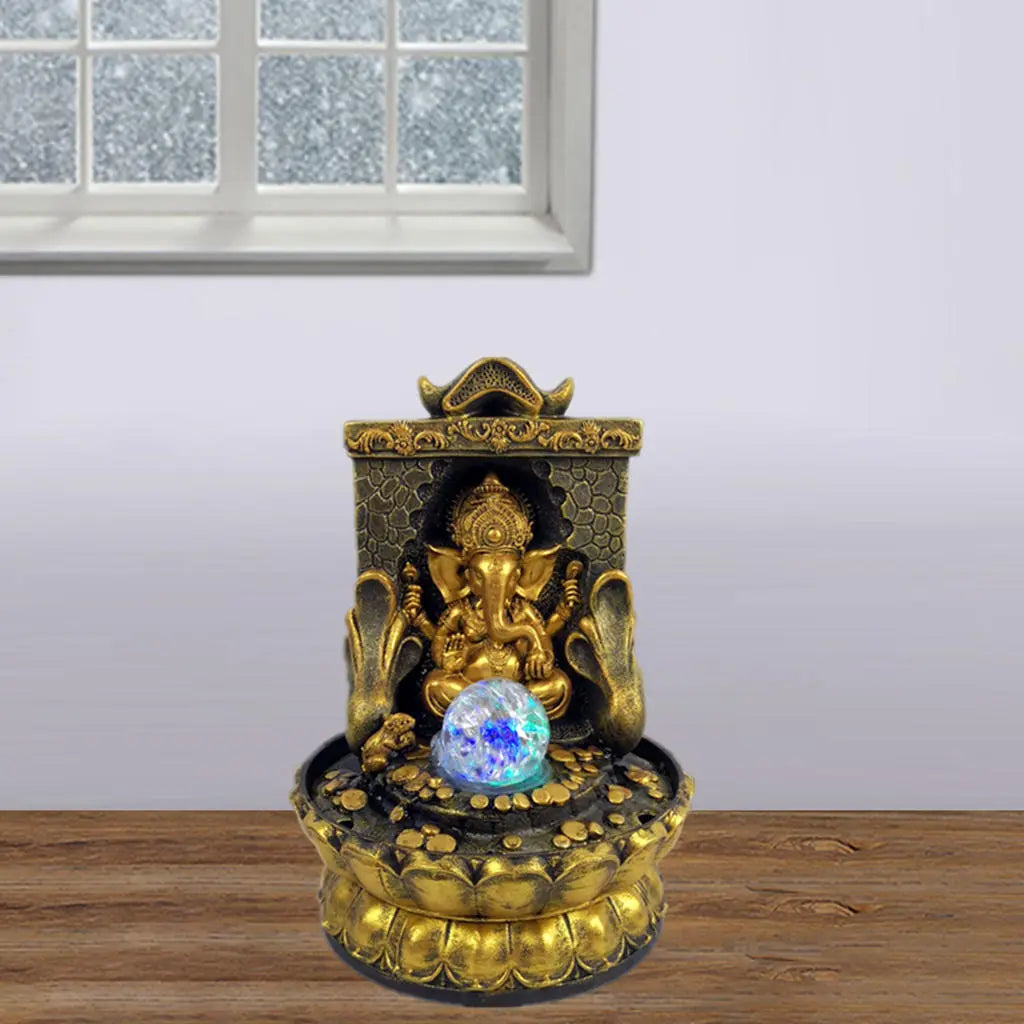 Atemberaubende Ganesha Statue mit LED-Innenwasserquelle