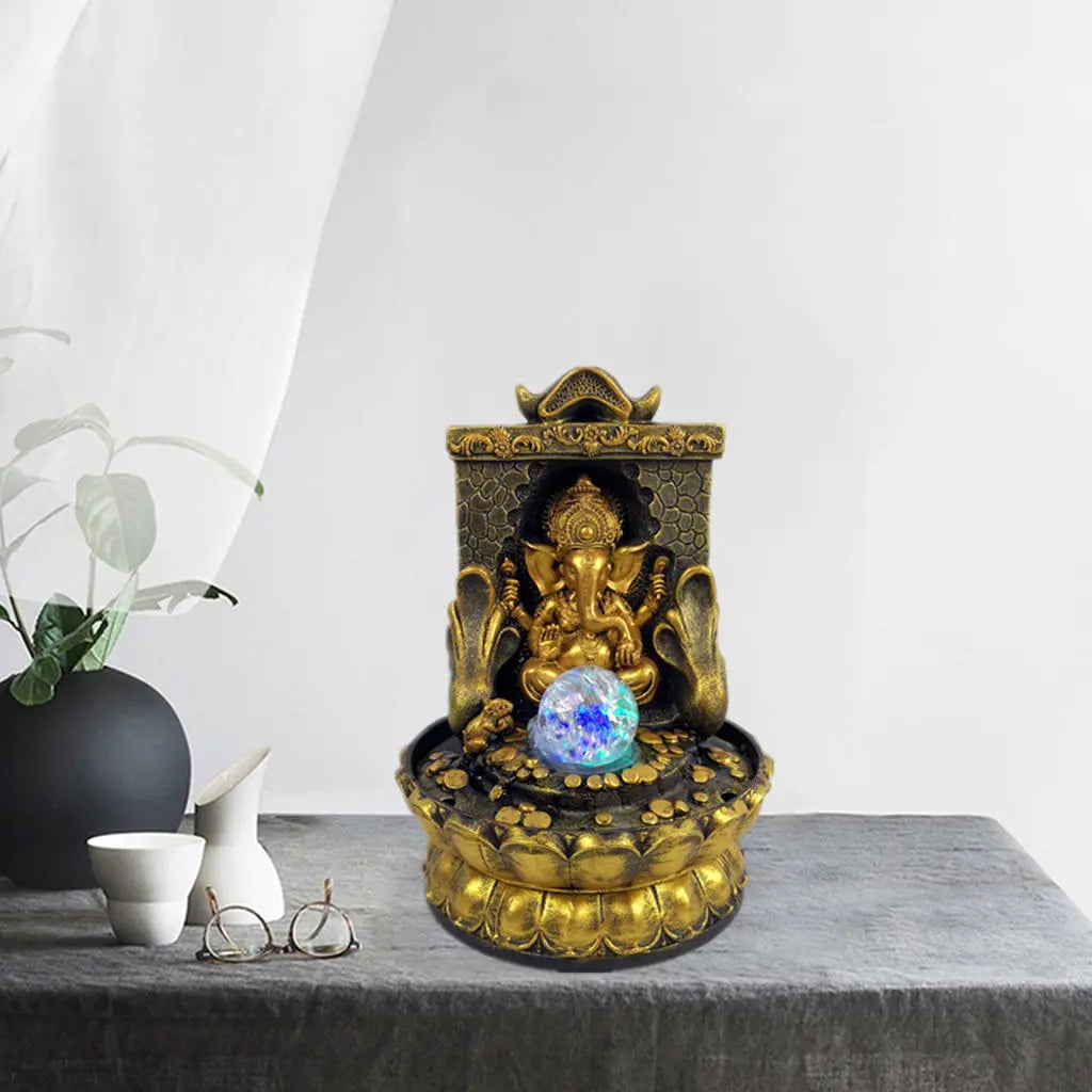 Atemberaubende Ganesha Statue mit LED-Innenwasserquelle