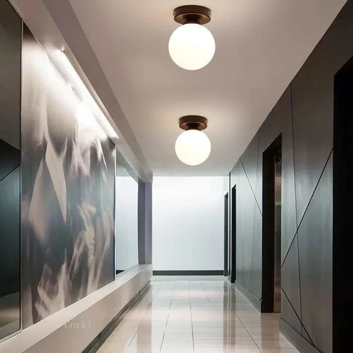 Moderne Nordische Deckenleuchte – Runde Glasball-Leuchte für Schlafzimmer, Esszimmer und Foyer