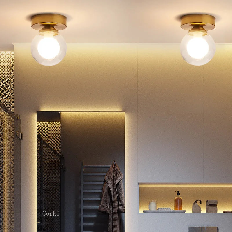 Moderne Nordische Deckenleuchte – Runde Glasball-Leuchte für Schlafzimmer, Esszimmer und Foyer