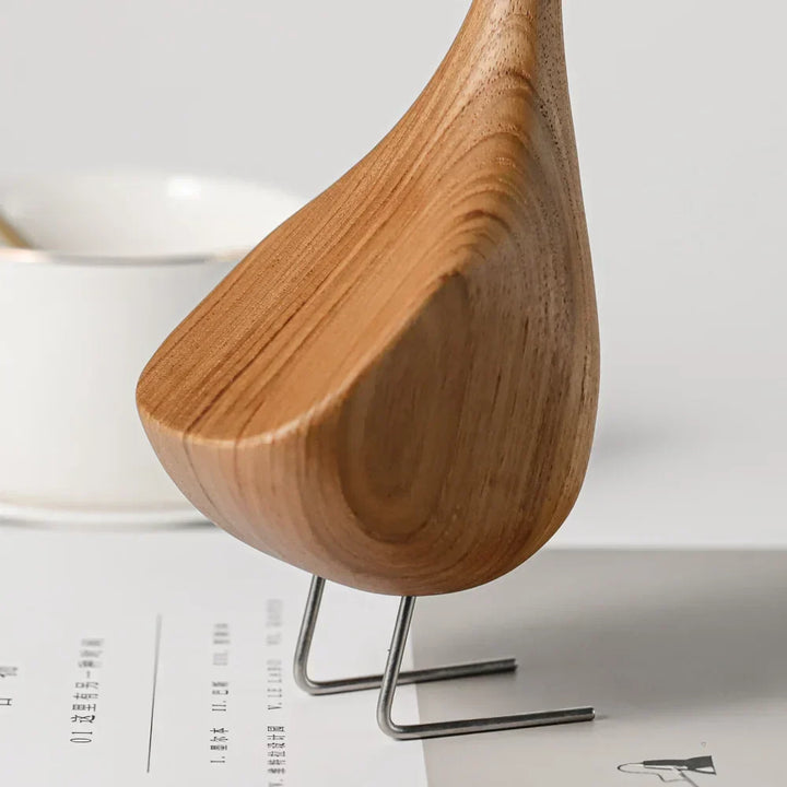 Nordic Holz-Gans Figuren Abstrakte Teakholz Skulptur Liebespaar Figuren Natürliche Tierornamente für Wohnkultur