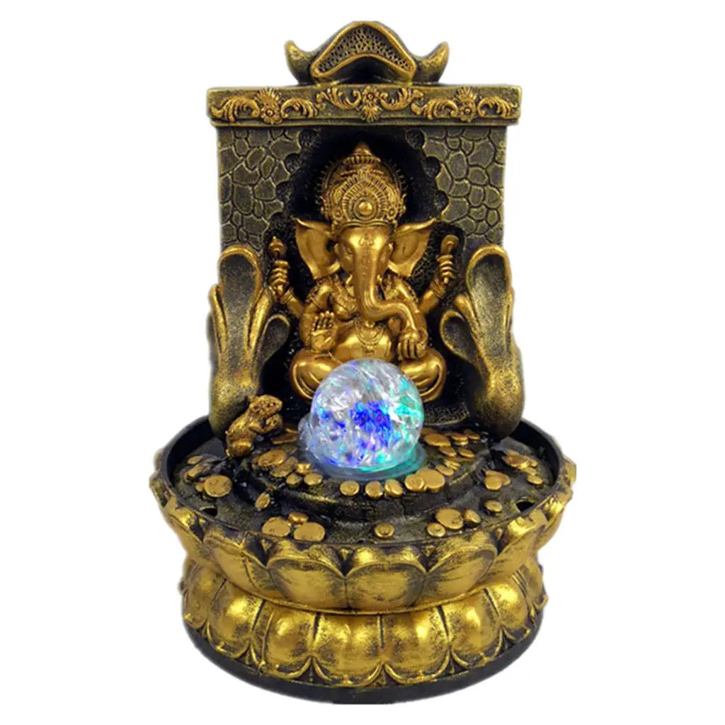 Atemberaubende Ganesha Statue mit LED-Innenwasserquelle
