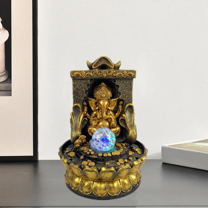 Atemberaubende Ganesha Statue mit LED-Innenwasserquelle
