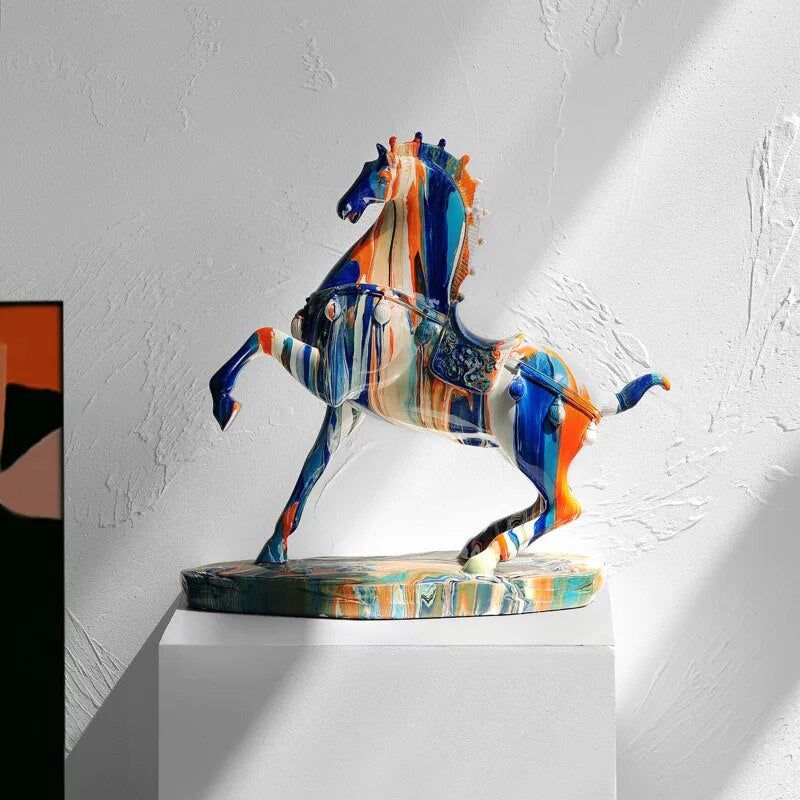 Art Farbenfrohe Stierskulptur