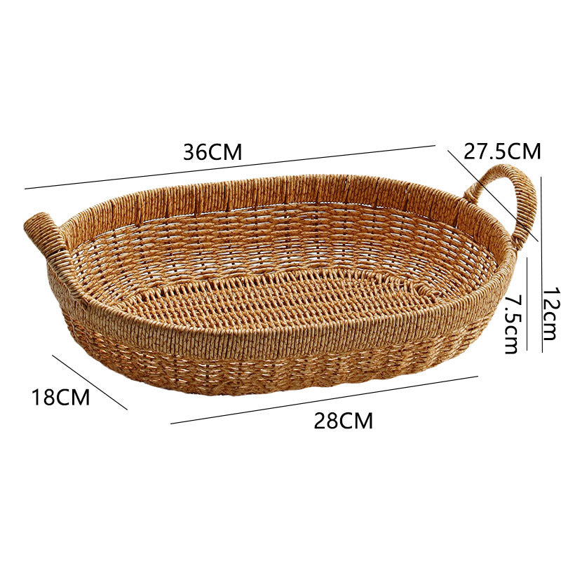 Elegante Handgewebte Ovale Aufbewahrungsschale Verune